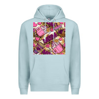Blue Mist mom coffee cups with leopard seamless pattern bbs Premium Hoodie - BundleAndBundleShop