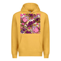 Mustard mom coffee cups with leopard seamless pattern bbs Premium Hoodie - BundleAndBundleShop