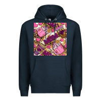 Navy mom coffee cups with leopard seamless pattern bbs Premium Hoodie - BundleAndBundleShop