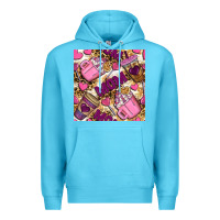 Ocean Blue mom coffee cups with leopard seamless pattern bbs Premium Hoodie - BundleAndBundleShop