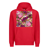 Red mom coffee cups with leopard seamless pattern bbs Premium Hoodie - BundleAndBundleShop