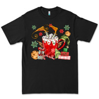 Black cup of chocolate and cookies Premium Tee - MaliasSmallBusiness