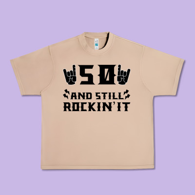 50 Birthday Rock Urban Heavy Tee Designed By Bettercallsaul