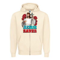 Sandshell Jesus Saves Zipper Hoodie - BundleAndBundleShop