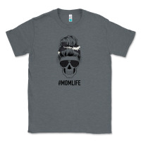 Charcoal Heather Black Glitter Cowhide Patterned Mom Skull Classic Tee - Bettercallsaul