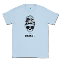 Dusty Blue Black Glitter Cowhide Patterned Mom Skull Classic Tee - Bettercallsaul