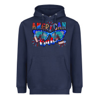 Navy American babe Heavyweight Hoodie - CowhideDigitalArt