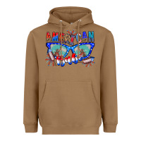 Toasted Coconut American babe Heavyweight Hoodie - CowhideDigitalArt
