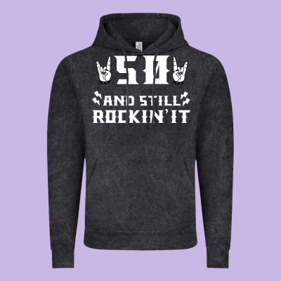 50 Birthday Rock Whitw Vintage Hoodie Designed By Bettercallsaul
