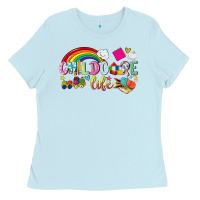Baby Blue childcare life Ladies Tee - NancyCooperArtShop