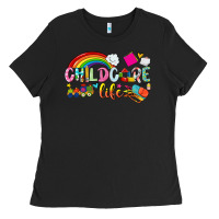 Black childcare life Ladies Tee - NancyCooperArtShop