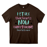 Chocolate Brown i stole their hearts now i am stealing their last Heavy Core Tee - MaliasSmallBusiness