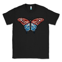 Black Patriotic American Butterfly Classic Tee - LillyAllenDesigns