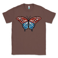 Chestnut Patriotic American Butterfly Classic Tee - LillyAllenDesigns
