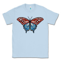 Dusty Blue Patriotic American Butterfly Classic Tee - LillyAllenDesigns