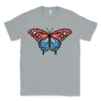 Heather Grey Patriotic American Butterfly Classic Tee - LillyAllenDesigns
