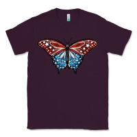 Plum Patriotic American Butterfly Classic Tee - LillyAllenDesigns