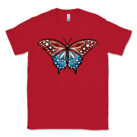Red Patriotic American Butterfly Classic Tee - LillyAllenDesigns