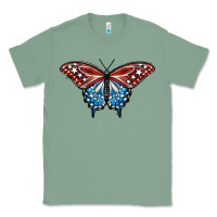 Sage Patriotic American Butterfly Classic Tee - LillyAllenDesigns