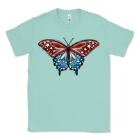 Seafoam Patriotic American Butterfly Classic Tee - LillyAllenDesigns