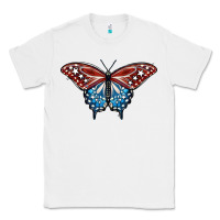 White Patriotic American Butterfly Classic Tee - LillyAllenDesigns