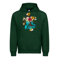 Forest Green he is rısen with cross and butterfly Urban Hoodie - Artiststas