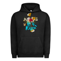 Pigment Black he is rısen with cross and butterfly Urban Hoodie - Artiststas