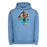 Pigment Pebble Blue he is rısen with cross and butterfly Urban Hoodie - Artiststas