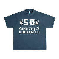 Midnight Navy 50 birthday rock whitw Urban Heavy Tee - Bettercallsaul