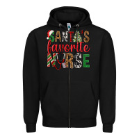 Black Santa's Favorite Nurse Zipper Hoodie - BundleAndBundleShop