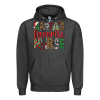 Charcoal Heather Santa's Favorite Nurse Zipper Hoodie - BundleAndBundleShop