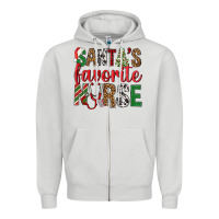 Dove Grey Santa's Favorite Nurse Zipper Hoodie - BundleAndBundleShop