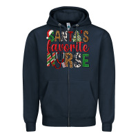 Navy Santa's Favorite Nurse Zipper Hoodie - BundleAndBundleShop