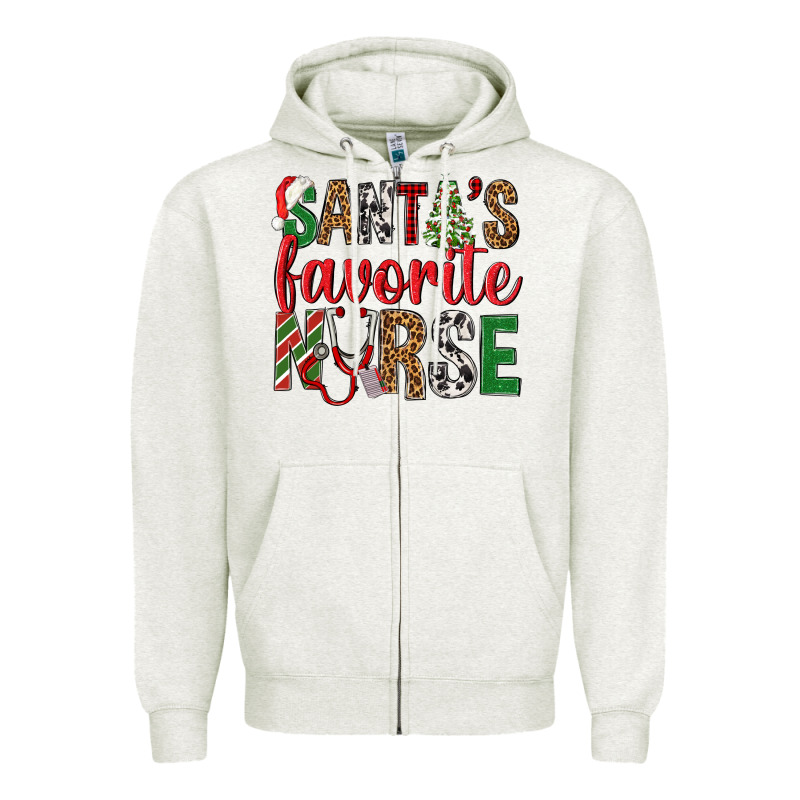 Santa's Favorite Nurse Zipper Hoodie by BundleAndBundleShop | Teevron