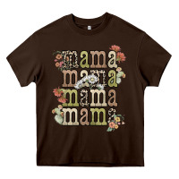 Chocolate Brown mama mama mama mama western flower Heavy Core Tee - NancyCooperArtShop