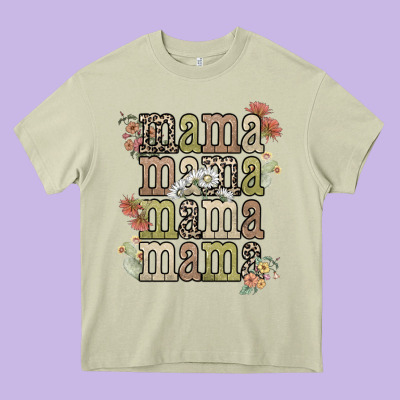 Mama Mama Mama Mama Western Flower Heavy Core Tee Designed By Nancycooperartshop