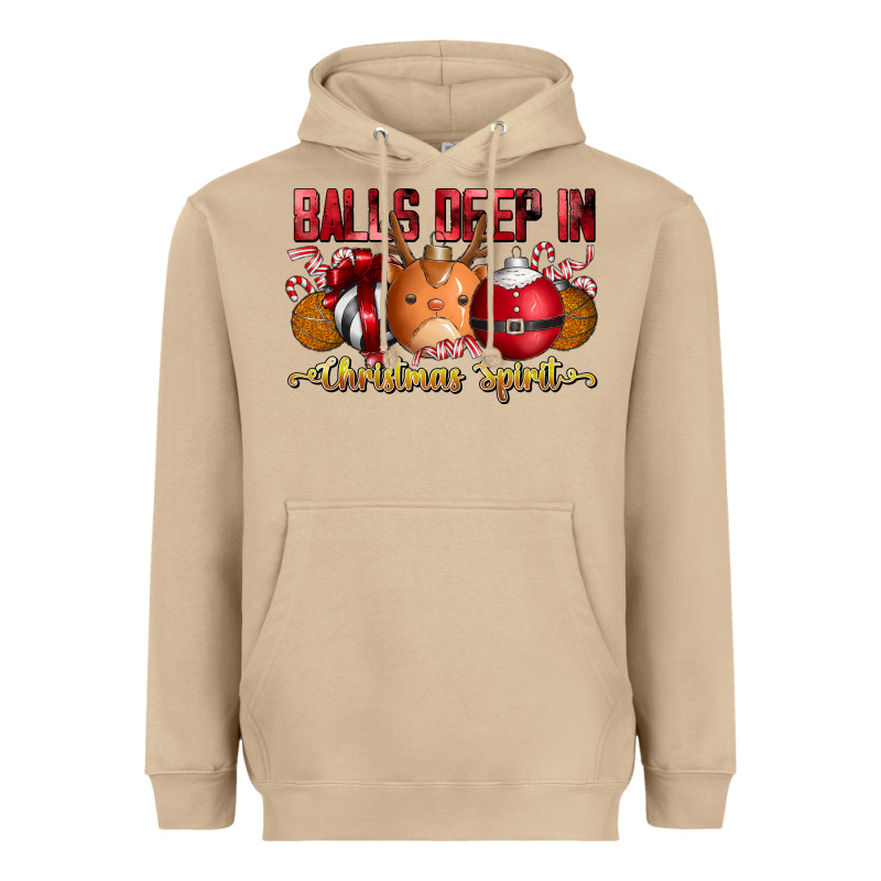 Balls Deep In Christmas Spirit Heavyweight Hoodie by CowhideDigitalArt | Teevron