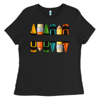 Black custom crayons with pencil Ladies Tee - NancyCooperArtShop