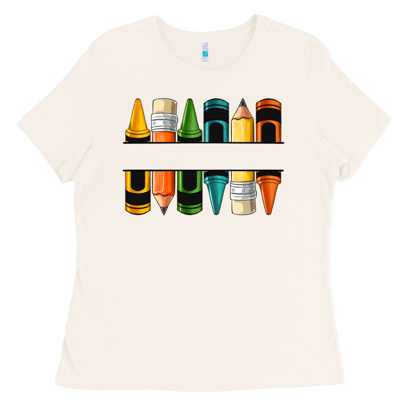Custom Crayons With Pencil Ladies Tee by NancyCooperArtShop | Teevron