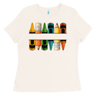 Bone custom crayons with pencil Ladies Tee - NancyCooperArtShop