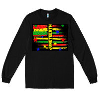 Black juneteenth american flag Long Sleeve Tee - TumblerDesignByShophia