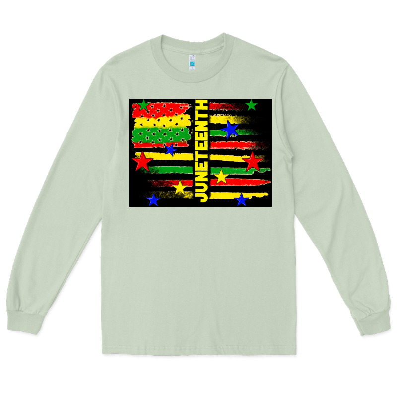 Juneteenth American Flag Long Sleeve Tee by TumblerDesignByShophia | Teevron