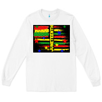 White juneteenth american flag Long Sleeve Tee - TumblerDesignByShophia