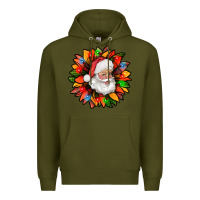 Army Green santa claus with sunflower christmas bbs Premium Hoodie - BundleAndBundleShop