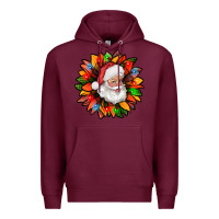 Burgundy santa claus with sunflower christmas bbs Premium Hoodie - BundleAndBundleShop
