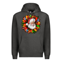 Charcoal Heather santa claus with sunflower christmas bbs Premium Hoodie - BundleAndBundleShop