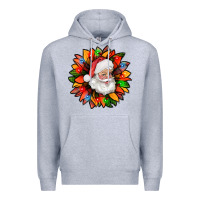 Heather Grey santa claus with sunflower christmas bbs Premium Hoodie - BundleAndBundleShop