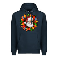 Navy santa claus with sunflower christmas bbs Premium Hoodie - BundleAndBundleShop