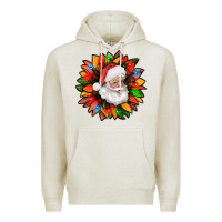 Oatmeal Heather santa claus with sunflower christmas bbs Premium Hoodie - BundleAndBundleShop