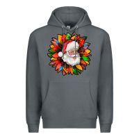 Rock santa claus with sunflower christmas bbs Premium Hoodie - BundleAndBundleShop
